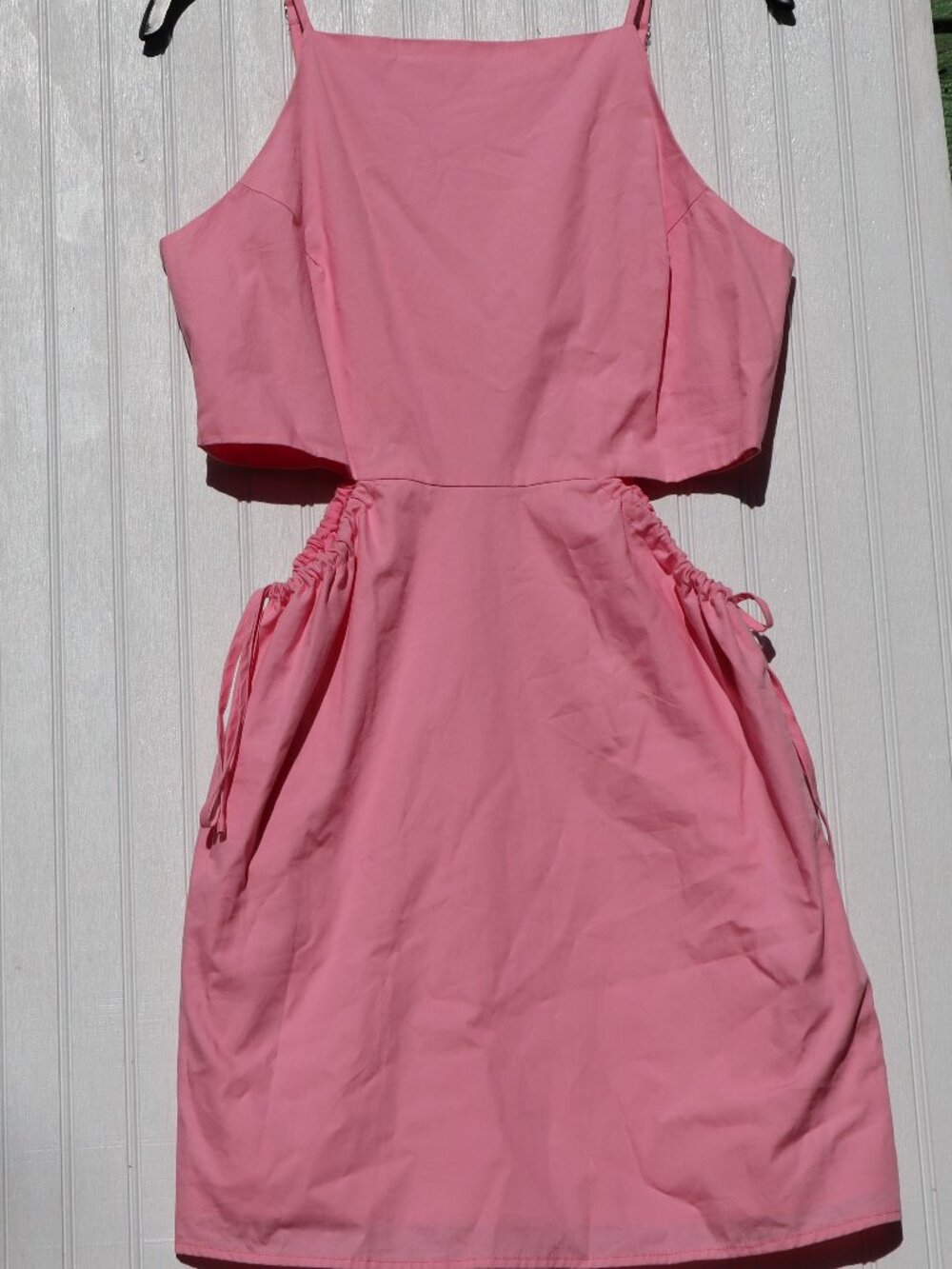 LE LIS Light Pink Cotton Dress w cutouts sz L